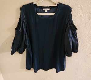 Chico's Blue Cold Shoulder Top Women's Size XXL